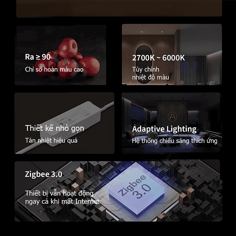 Tính năng Đèn âm trần Aqara T2 Spotlight-Downlight