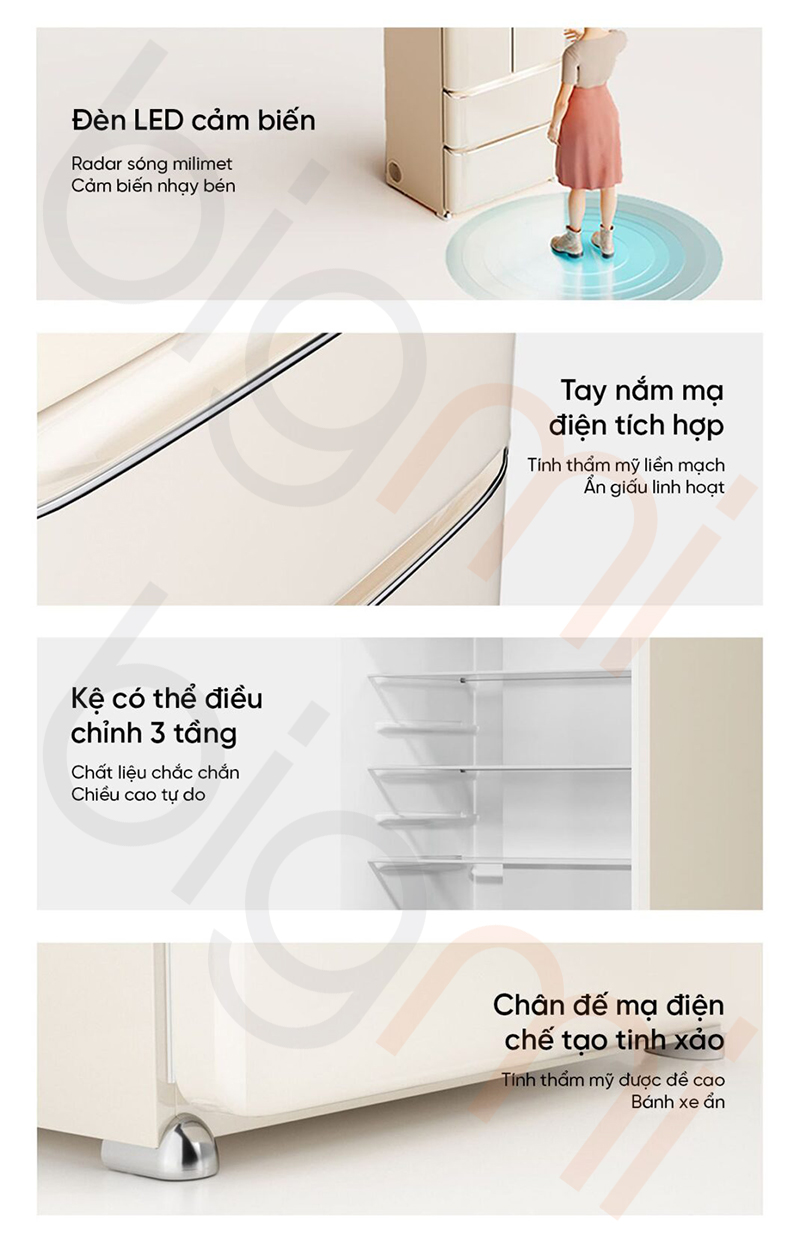 Tủ lạnh Xiaomi MiniJ Retro 508L Plus BCD-508WB thiết kế kiểu Pháp cổ điển bigmivn (3)