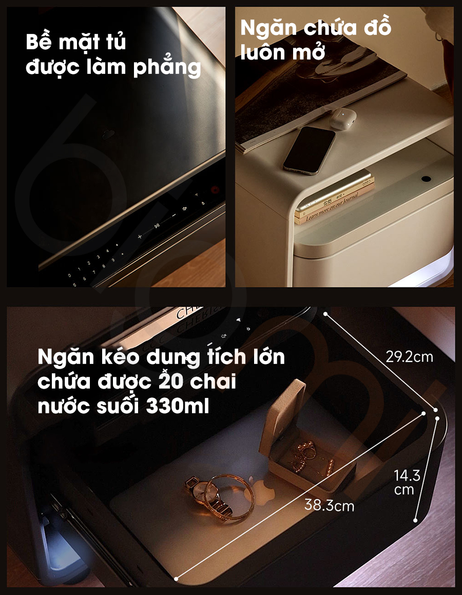 Bigmivn Tủ bàn đầu giường 8H G1 Fun Sleep thông minh chính hãng (2)