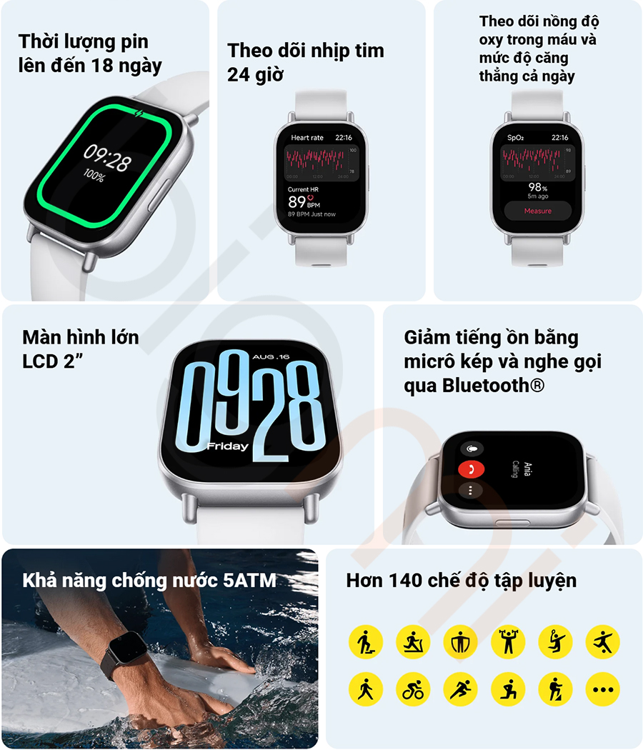 Đồng hồ thông minh Xiaomi Redmi Watch 5 Active bản 49 (15)