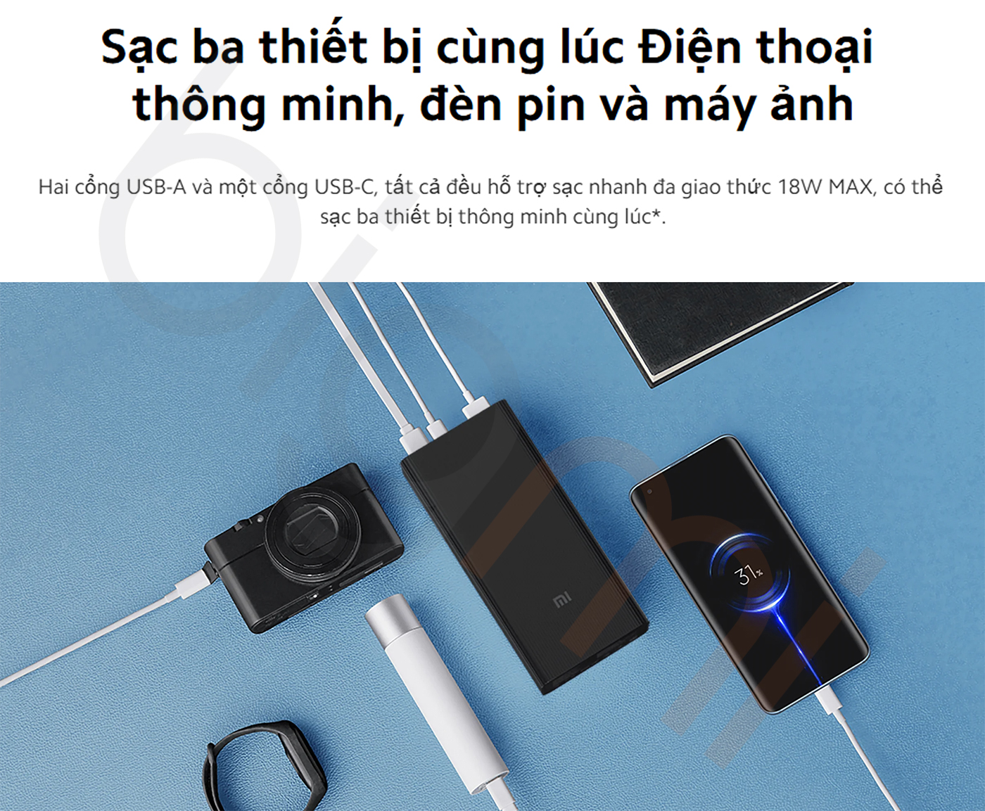 Pin sạc dự phòng Xiaomi 18W 30000mAh Power Bank gen 3 bigmivn (4)