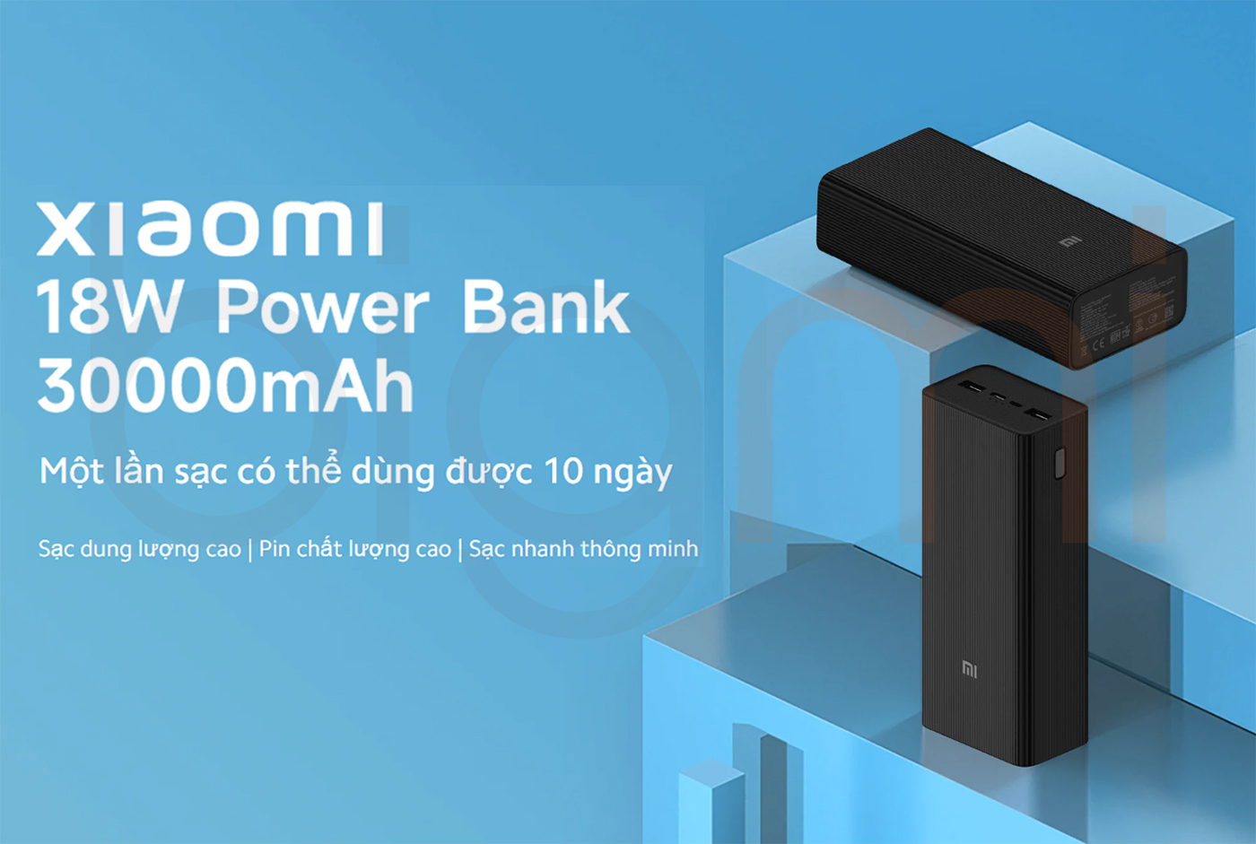 Pin sạc dự phòng Xiaomi 18W 30000mAh Power Bank gen 3 bigmivn