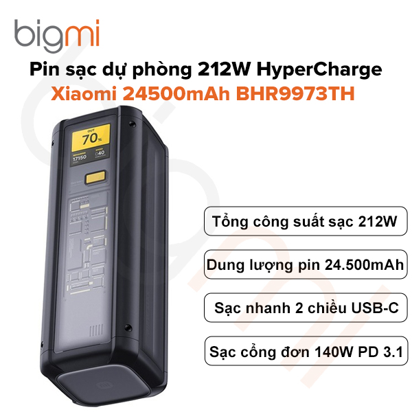 Pin sạc dự phòng Xiaomi 24500mAh BHR9973TH 212W HyperCharge