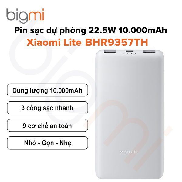 Pin sạc dự phòng Xiaomi Lite BHR9357TH 10.000mAh 22.5W QC PD 3.0