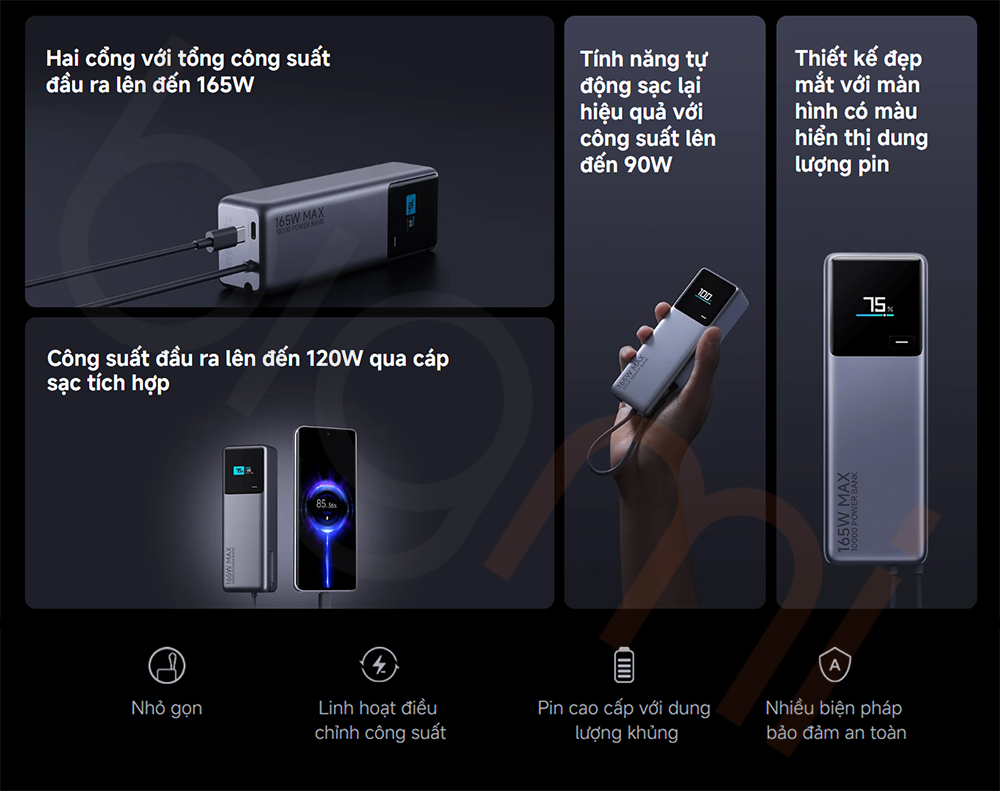 Sạc dự phòng 165W Xiaomi 10000 mAh PB1165MI bigmivn (1)