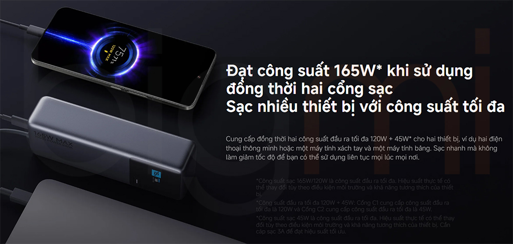 Sạc dự phòng 165W Xiaomi 10000 mAh PB1165MI bigmivn (3)