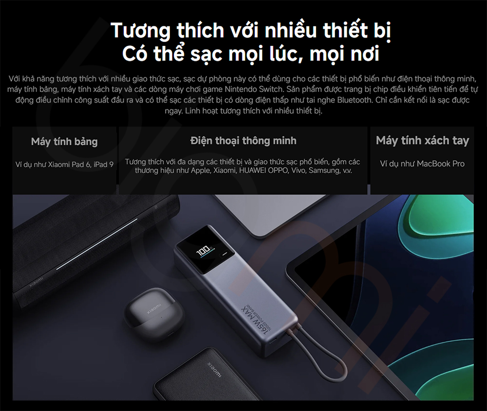 Sạc dự phòng 165W Xiaomi 10000 mAh PB1165MI bigmivn (8)
