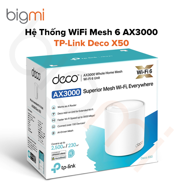 Hệ Thống WiFi Mesh 6 AX3000 TP-Link Deco X50