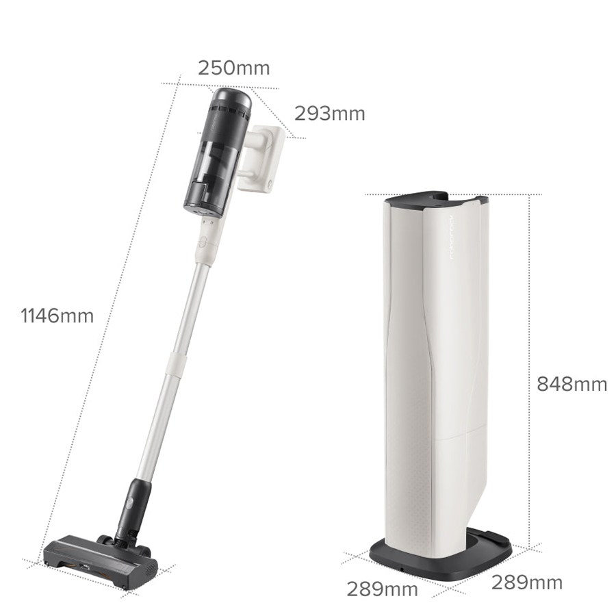 Kich thuoc May hut bui cam tay Roborock H60 Hub Pro