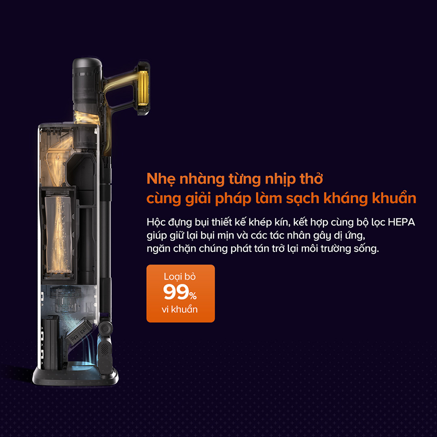 May hut bui cam tay Roborock H60 Hub Pro chinh hang tai bigmivn 10