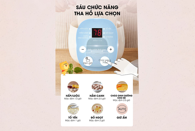 Noi nau cham Bear SUBE001 0.8L chinh hang tai bigmivn 11