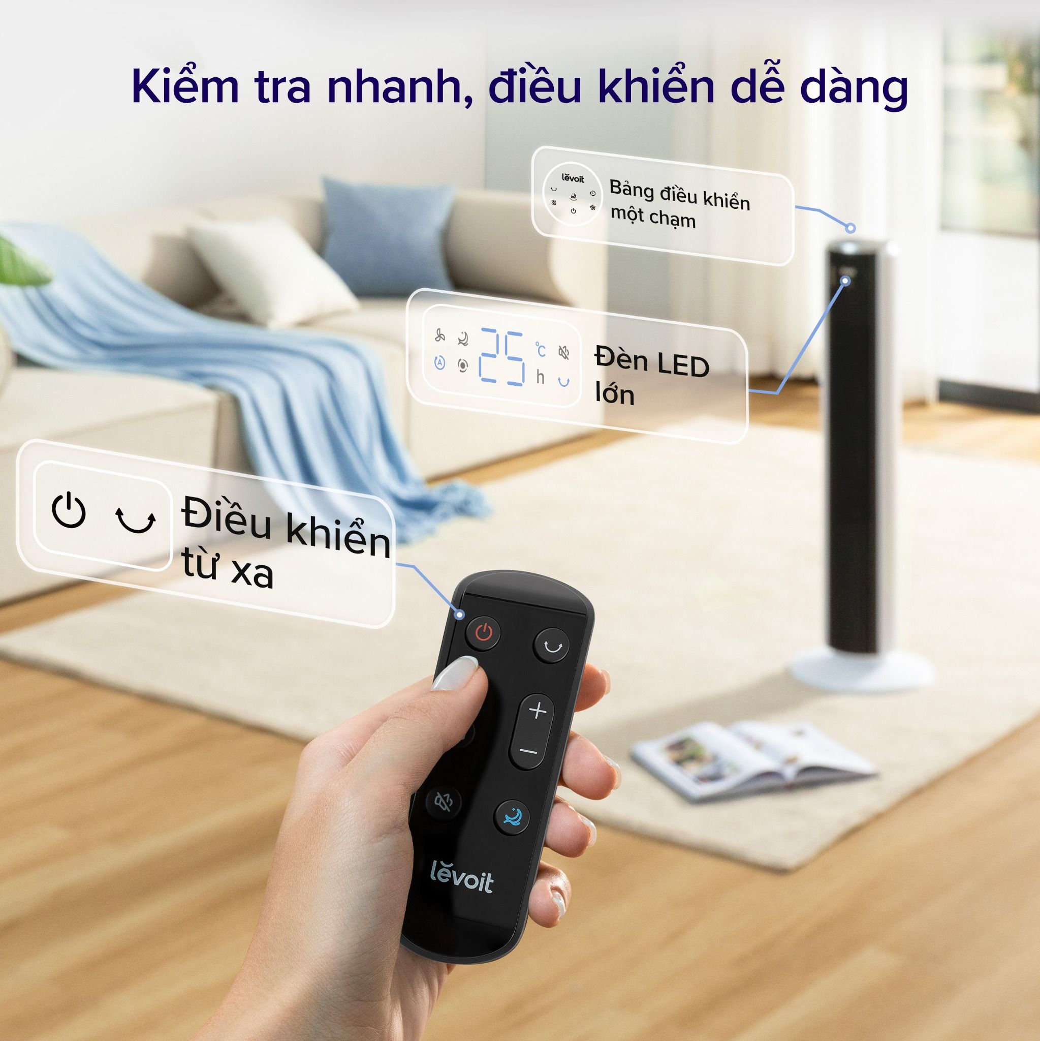 Quat thap dieu hoa Levoit Classic 36 Inch chinh hang tai bigmi 5