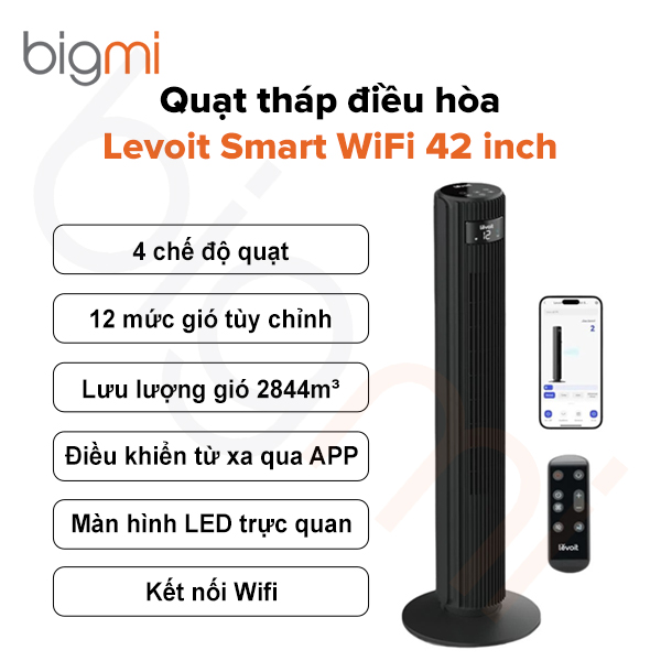 Quạt tháp điều hòa Levoit Smart WiFi 42 inch
