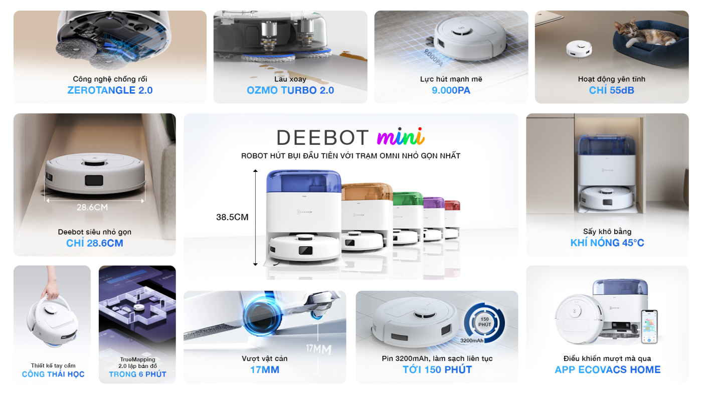 Robot hút bụi lau nhà Ecovacs Deebot Mini chính hãng tại bigmivn (1)