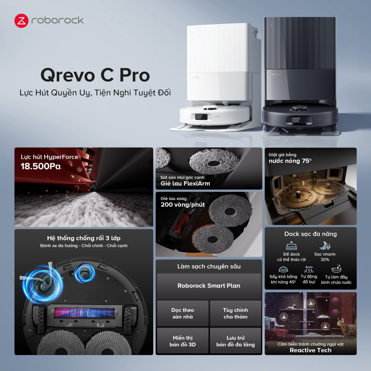 Uu diem va cong nghe tien tien tren robot Roborock Qrevo C Pro