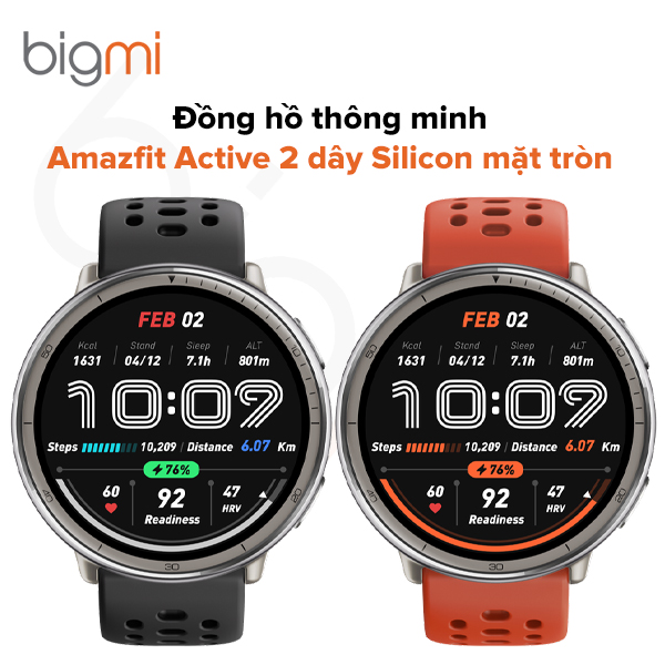 Đồng-hồ-Amazfit-Active-2-dây-Silicon-mặt-tròn-2-màu-tinh-tế
