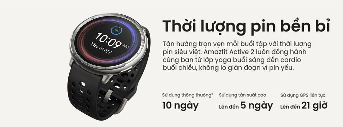 Dong ho Amazfit Active 2 day Silicon mat tron 9