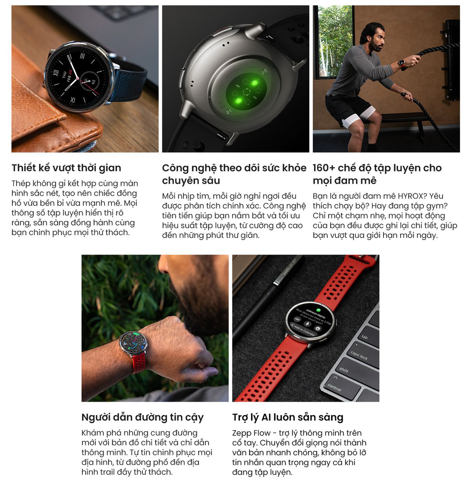 Dong ho Amazfit Active 2 day Silicon mat tron
