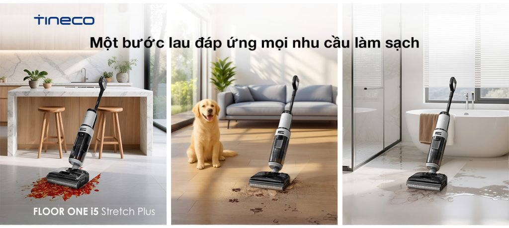 May hut bui lau san Tineco Floor One i5 Stretch Plus bigmivn