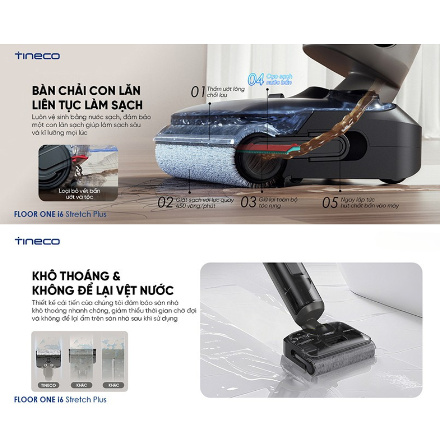 May hut bui lau san Tineco Floor One i6 Stretch Plus bigmivn 2