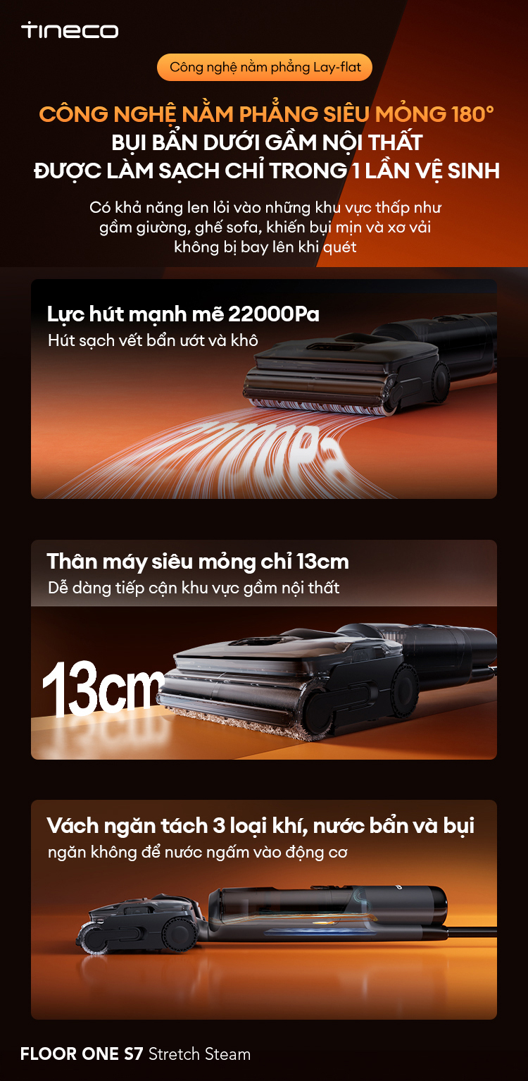 May hut bui lau nha Tineco Floor One S7 Stretch Steam chinh hang tai bigmivn 13