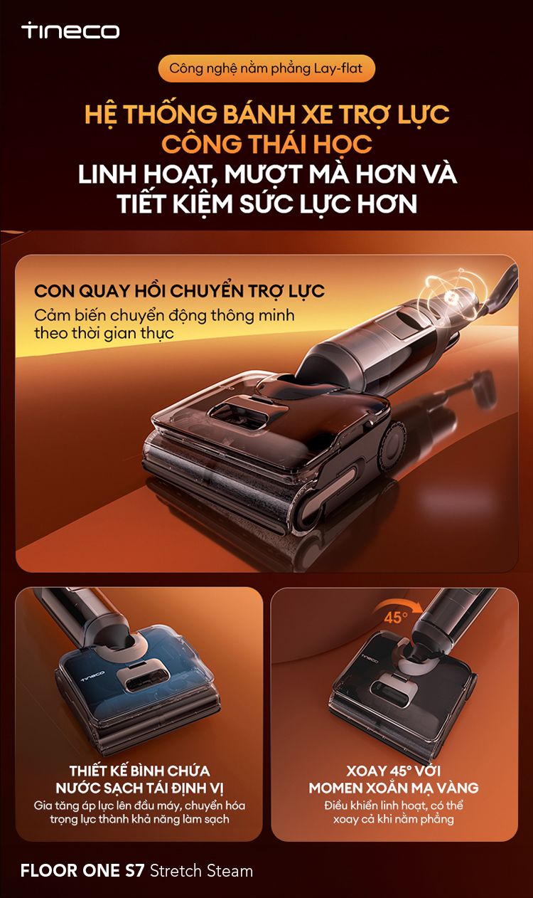 May hut bui lau nha Tineco Floor One S7 Stretch Steam chinh hang tai bigmivn 14