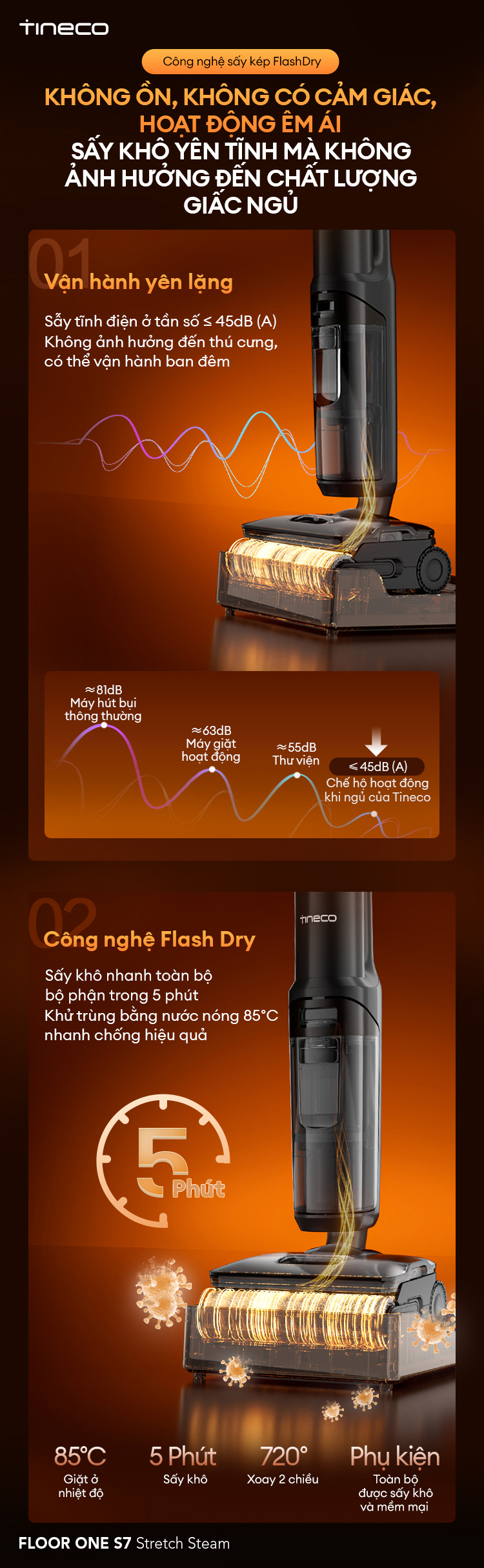 May hut bui lau nha Tineco Floor One S7 Stretch Steam chinh hang tai bigmivn 15