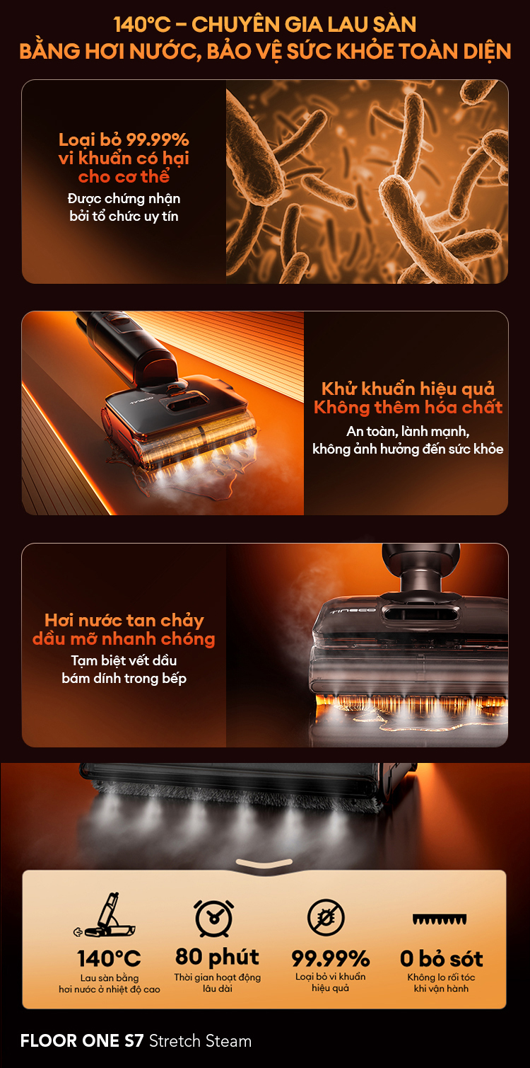 May hut bui lau nha Tineco Floor One S7 Stretch Steam chinh hang tai bigmivn 3