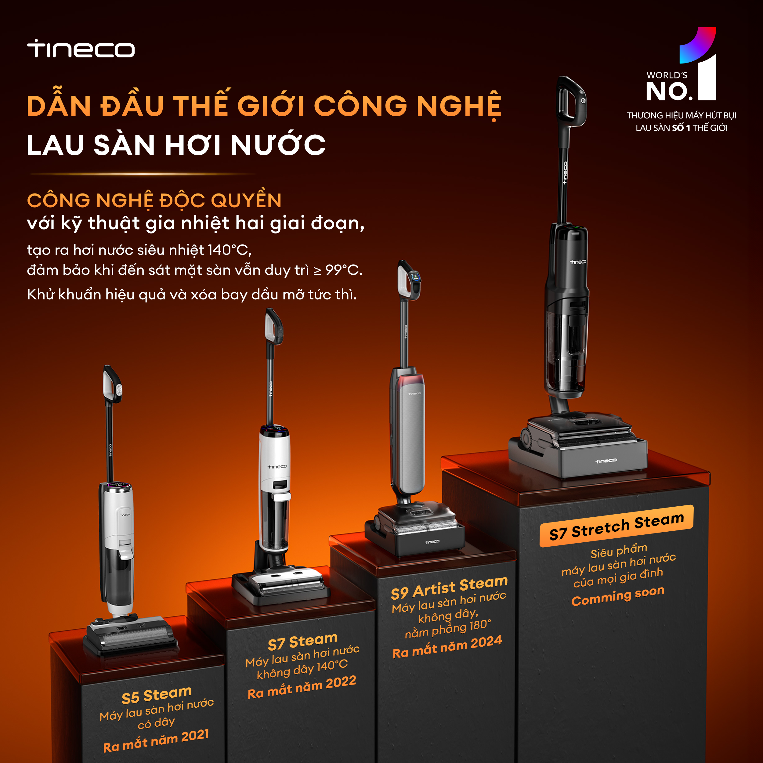Máy hút bụi lau nhà Tineco Floor One S7 Stretch Steam chính hãng tại bigmivn