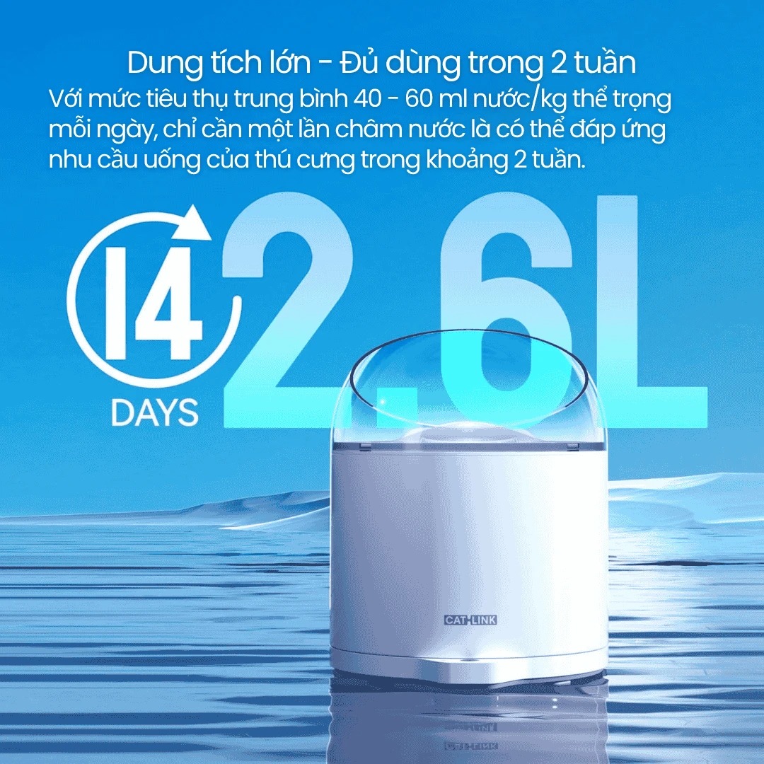 Máy lọc nước tự động cho mèo CATLINK Pure 2 Ultra-Filtration Water Fountain bigmivn (13)