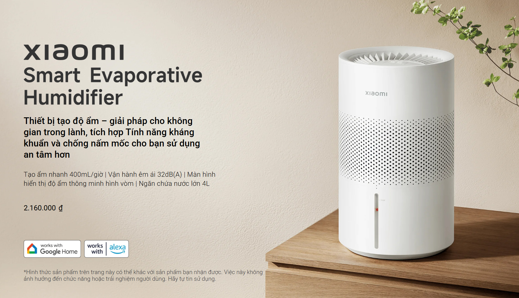Máy tạo ẩm không sương Xiaomi Smart Evaporative Humidifier BHR8532EU bigmivn