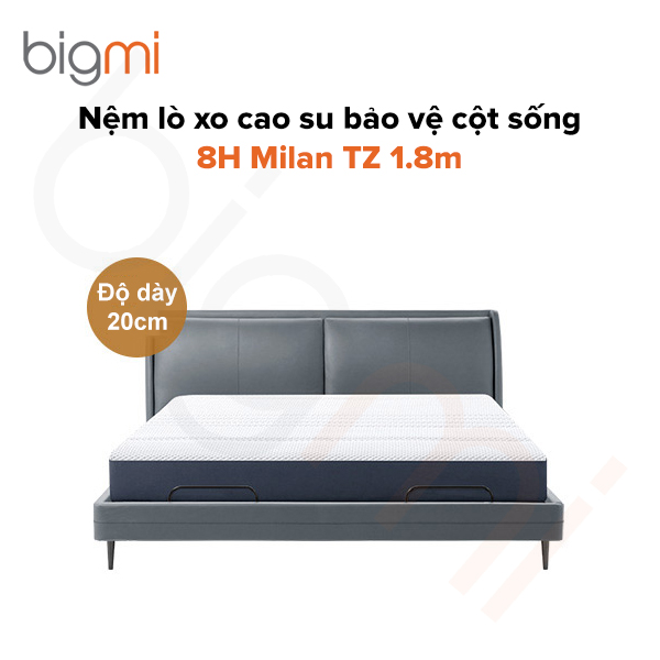 Nệm lò xo cao su bảo vệ cột sống 8H Milan TZ 1.8m bigmivn