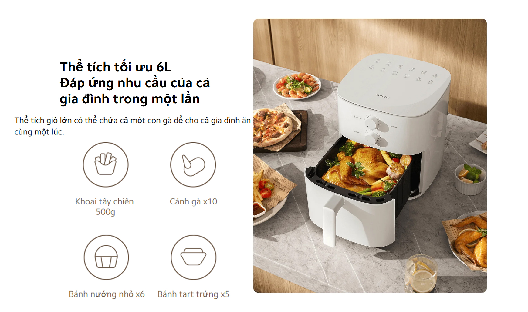 Noi chien khong dau Xiaomi Air Fryer Essential 6L BHR8588EU chinh hang tai bigmivn 1
