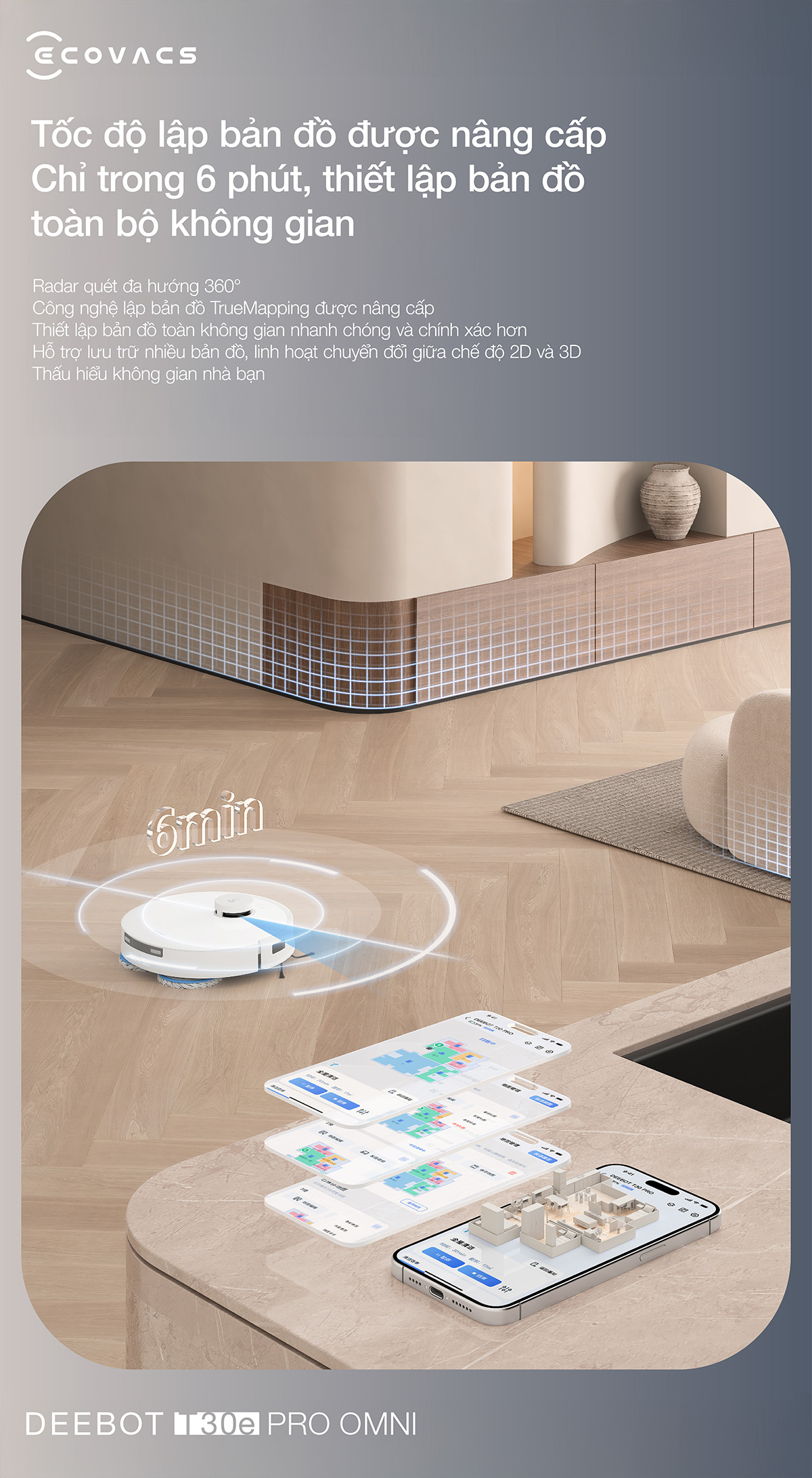 Robot hut bui lau nha Ecovacs Deebot T30e Pro Omni chinh hang tai Bigmivn 12