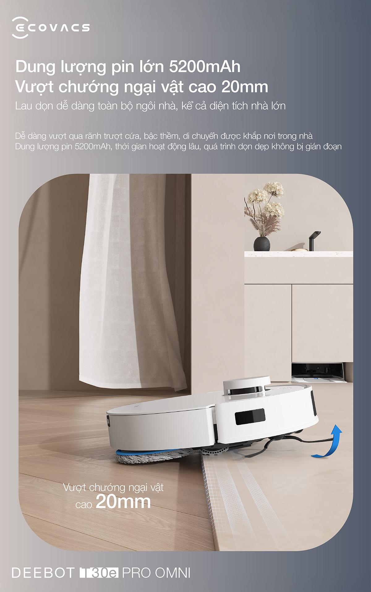 Robot hut bui lau nha Ecovacs Deebot T30e Pro Omni chinh hang tai Bigmivn 14