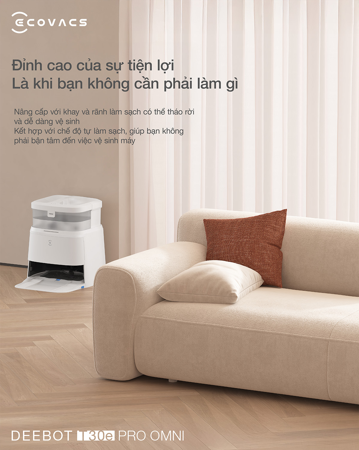 Robot hút bụi lau nhà Ecovacs Deebot T30e Pro Omni chính hãng tại Bigmivn (16)