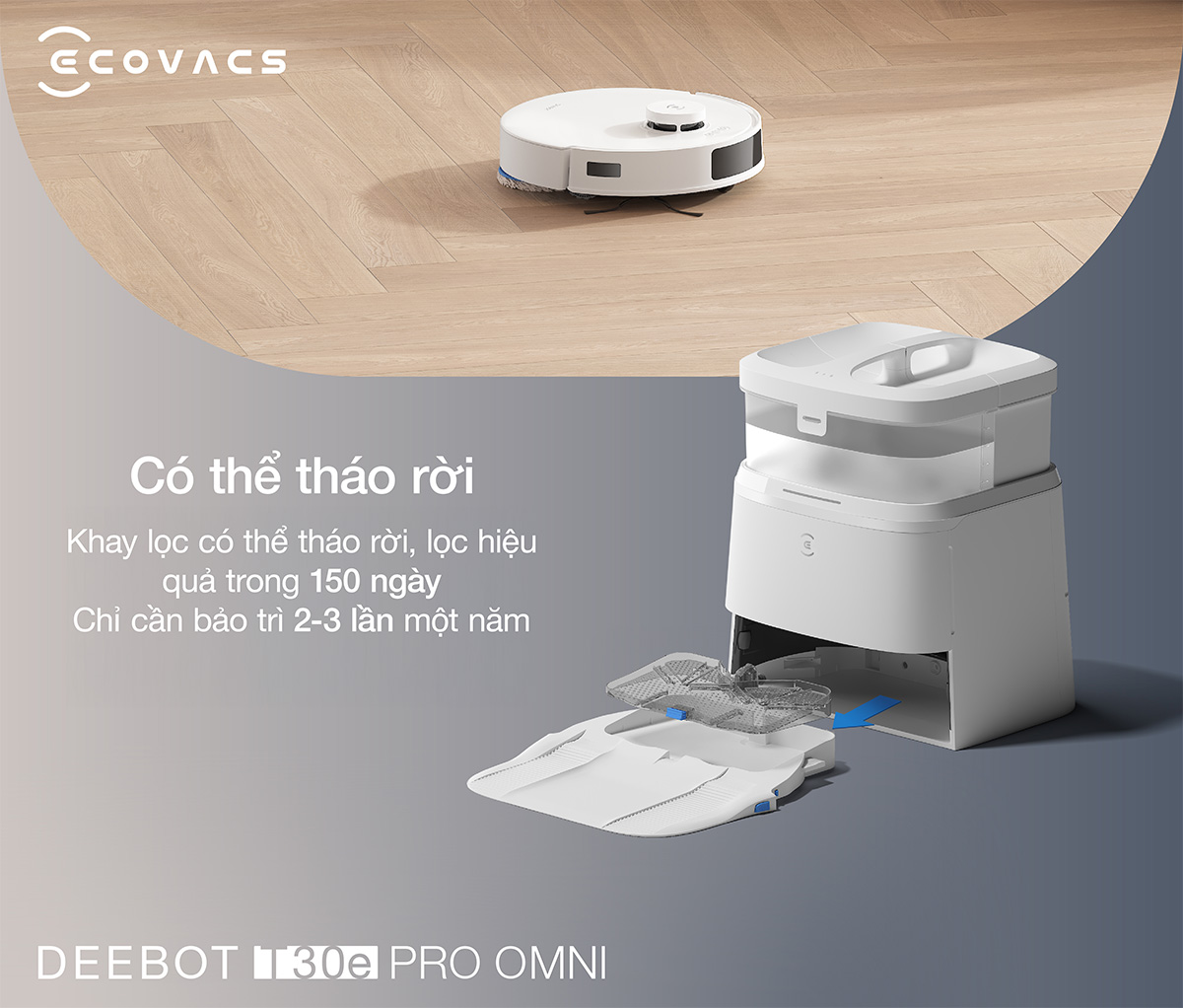 Robot hut bui lau nha Ecovacs Deebot T30e Pro Omni chinh hang tai Bigmivn 17