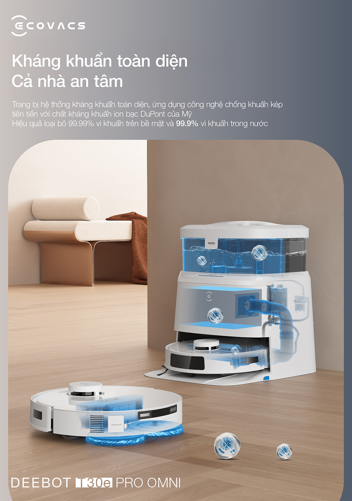 Robot hut bui lau nha Ecovacs Deebot T30e Pro Omni chinh hang tai Bigmivn 9