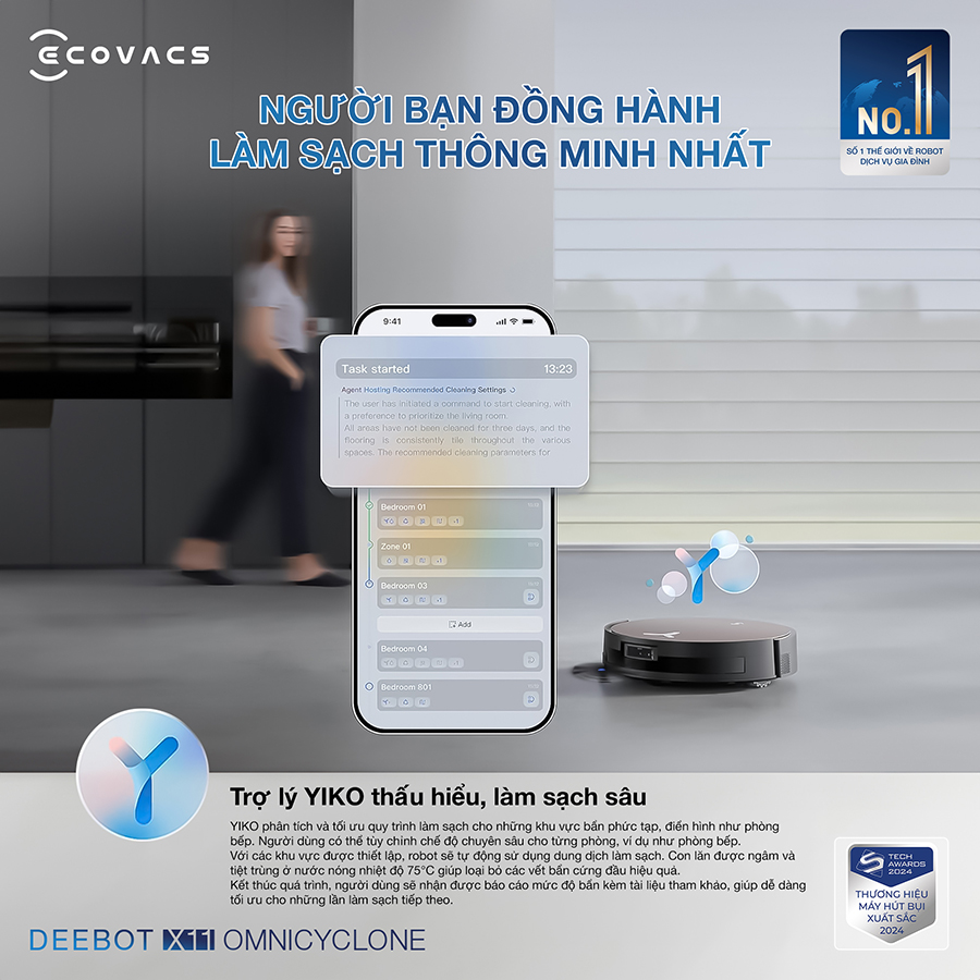 Robot hut bui lau nha Ecovacs Deebot X11 OmniCyclone chinh hang tai bigmivn 6
