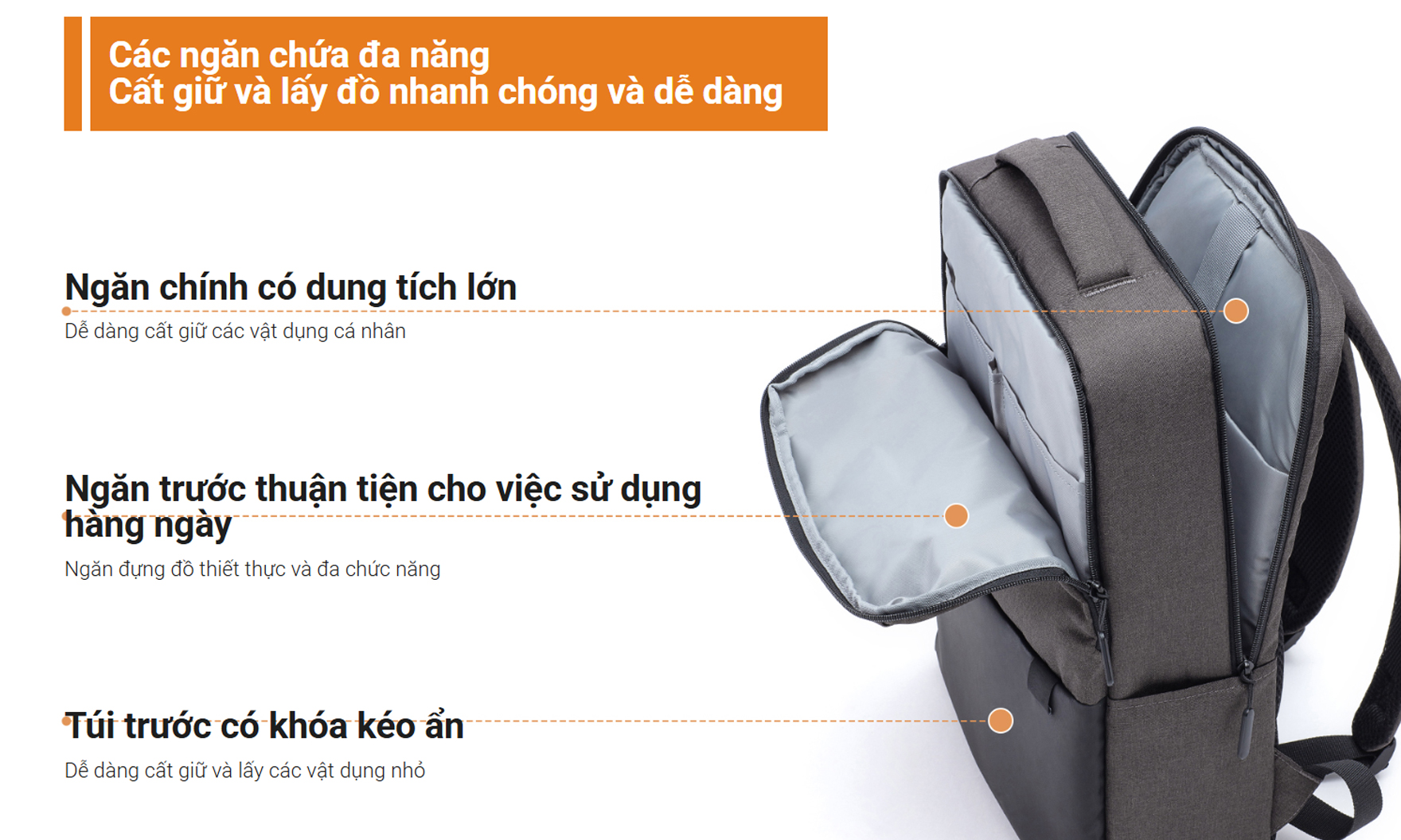 Balo Xiaomi Commuter Backpack sieu nhe chong rach chong tham nuoc bigmivn 2