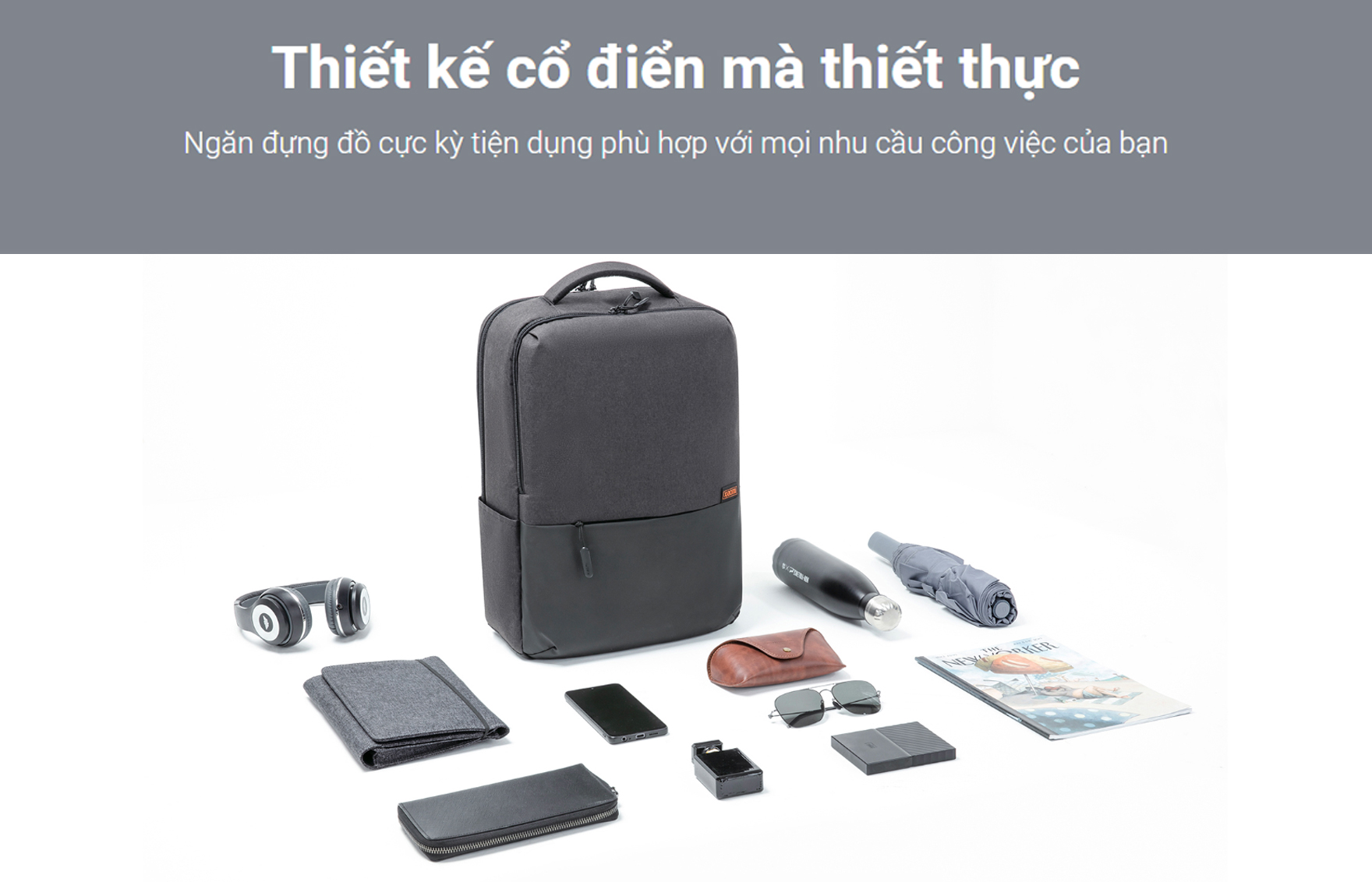 Balo Xiaomi Commuter Backpack sieu nhe chong rach chong tham nuoc bigmivn 4