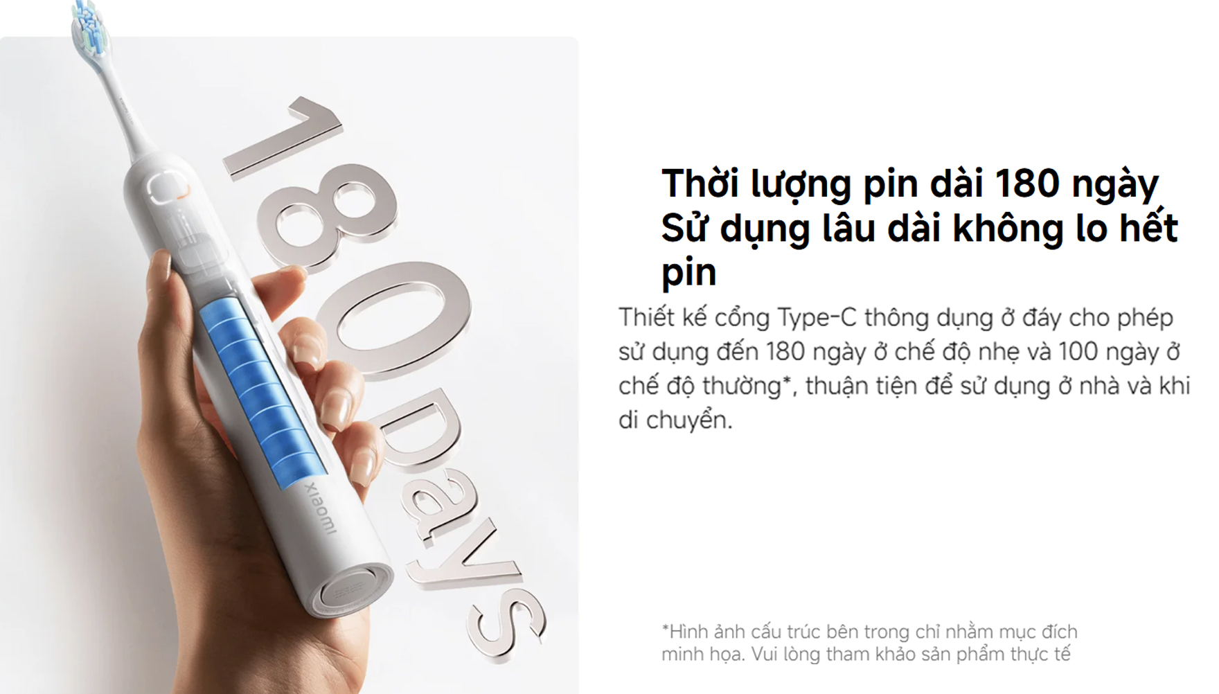 Bàn chải điện Xiaomi Oscillation Electric Toothbrush BHR9814GL - Chính hãng 6 Ban chai dien Xiaomi Oscillation Electric Toothbrush bigmivn 5