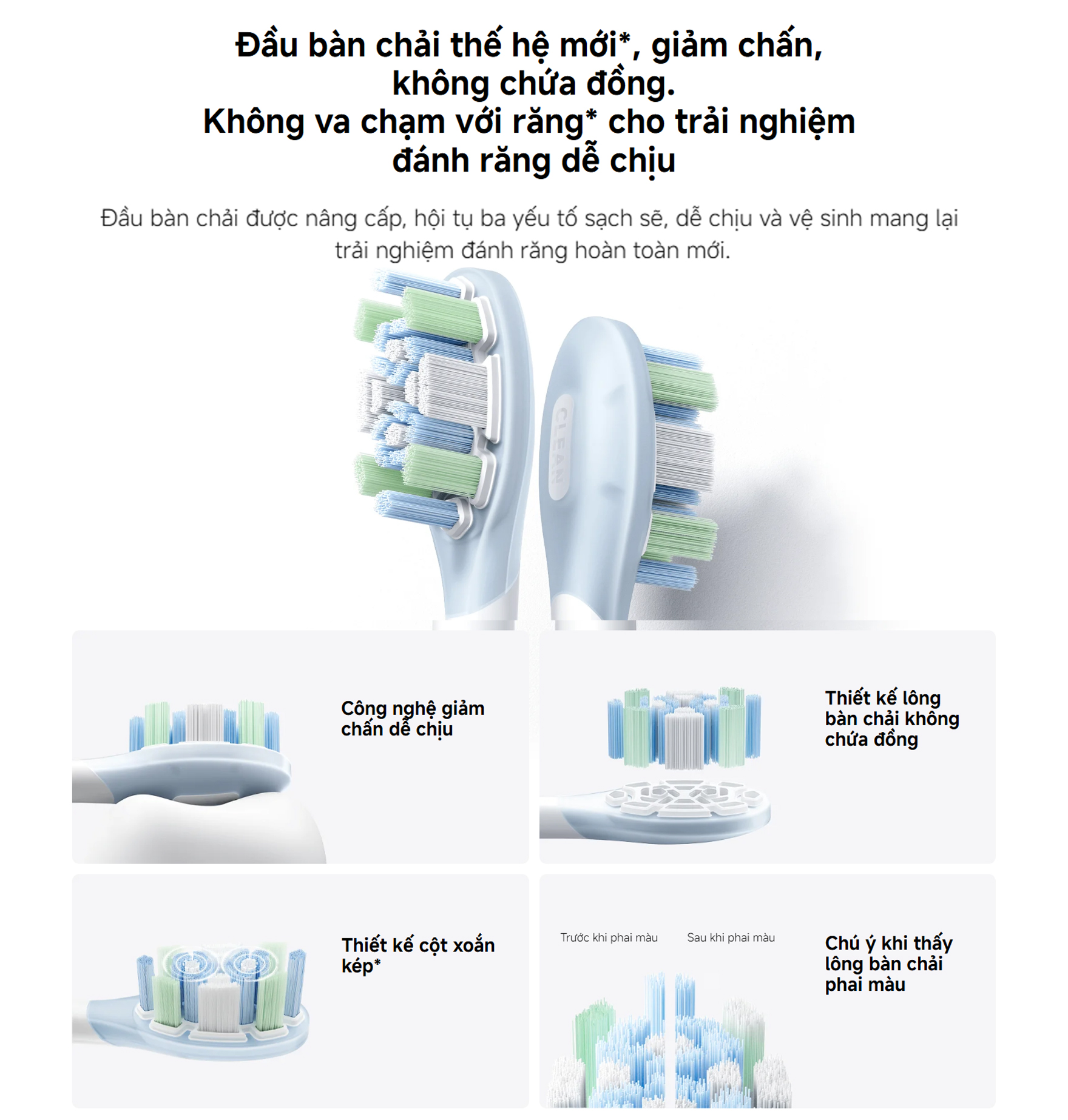 Bàn chải điện Xiaomi Oscillation Electric Toothbrush BHR9814GL - Chính hãng 7 Ban chai dien Xiaomi Oscillation Electric Toothbrush bigmivn 6