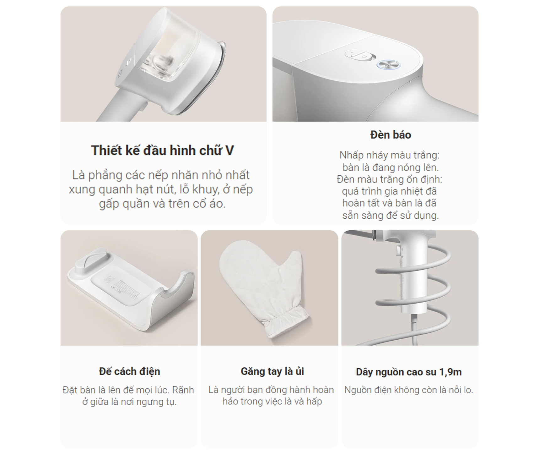 Bàn ủi hơi nước Xiaomi Handheld Steam Iron BHR9034EU - 1200W, 3 chế độ ủi, tăng áp 30kPa 16 Ban ui hoi nuoc Xiaomi Handheld Steam Iron BHR9034EU bigmivn 14