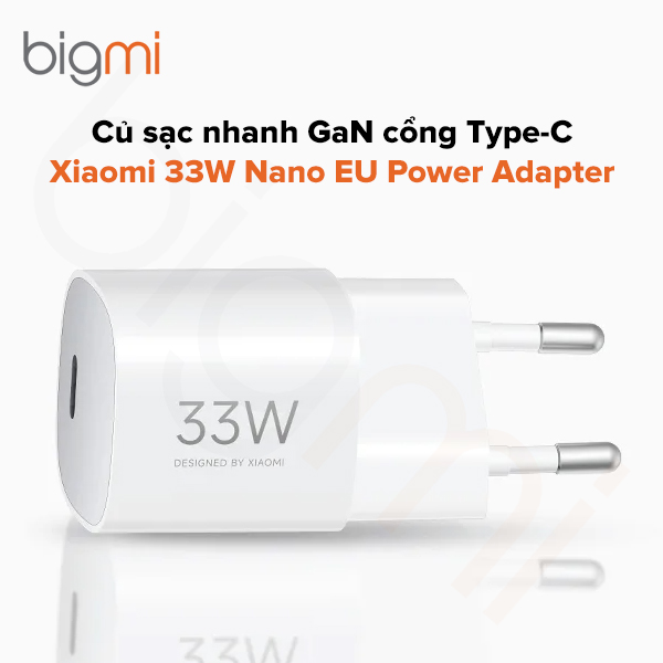 Củ sạc nhanh Type-C Xiaomi 33W Nano EU Power Adapter