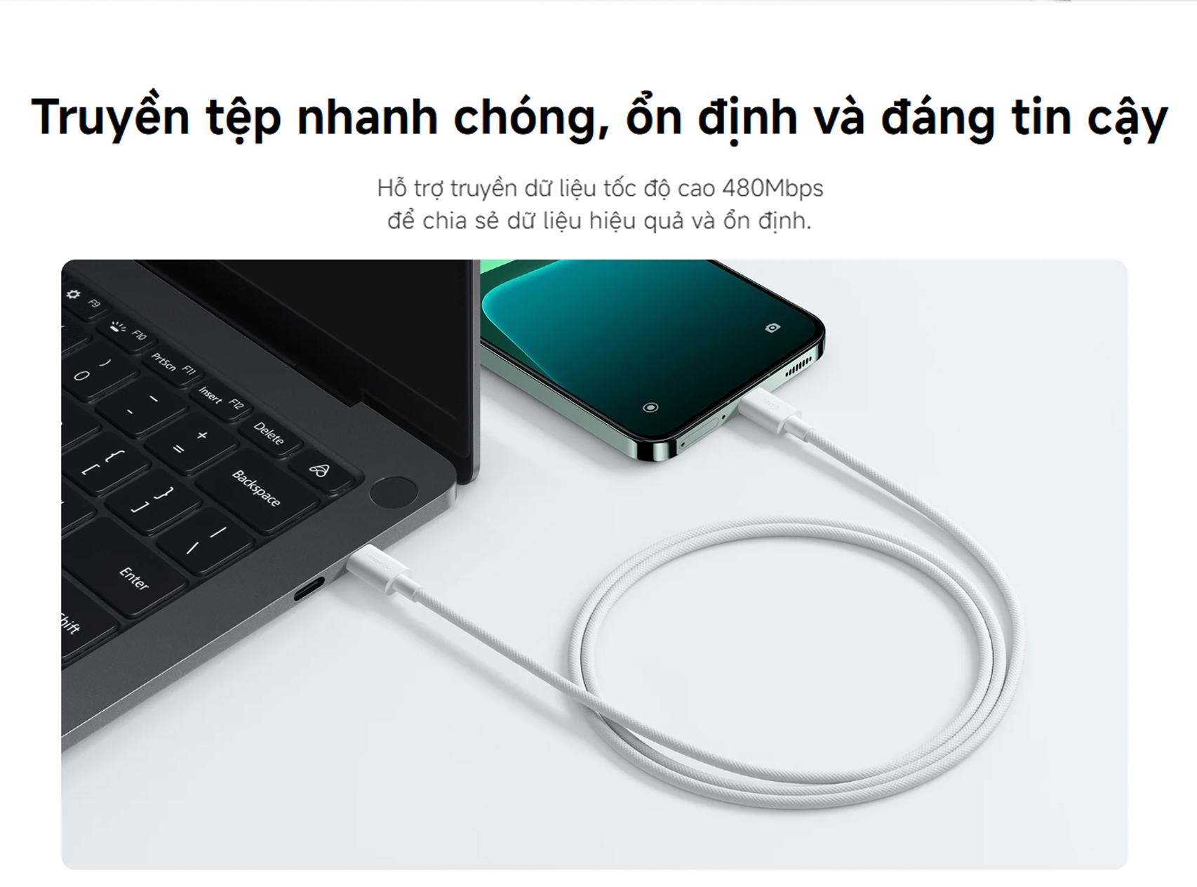 Day cap Xiaomi 3A USB C to USB C ben du dai 1m bigmivn 3