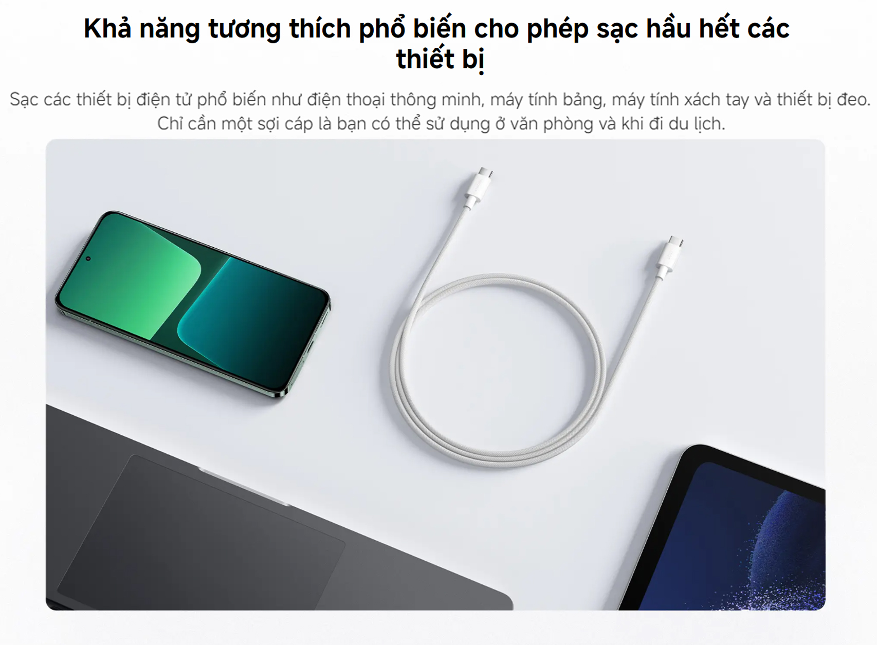 Day cap Xiaomi 3A USB C to USB C ben du dai 1m bigmivn 4