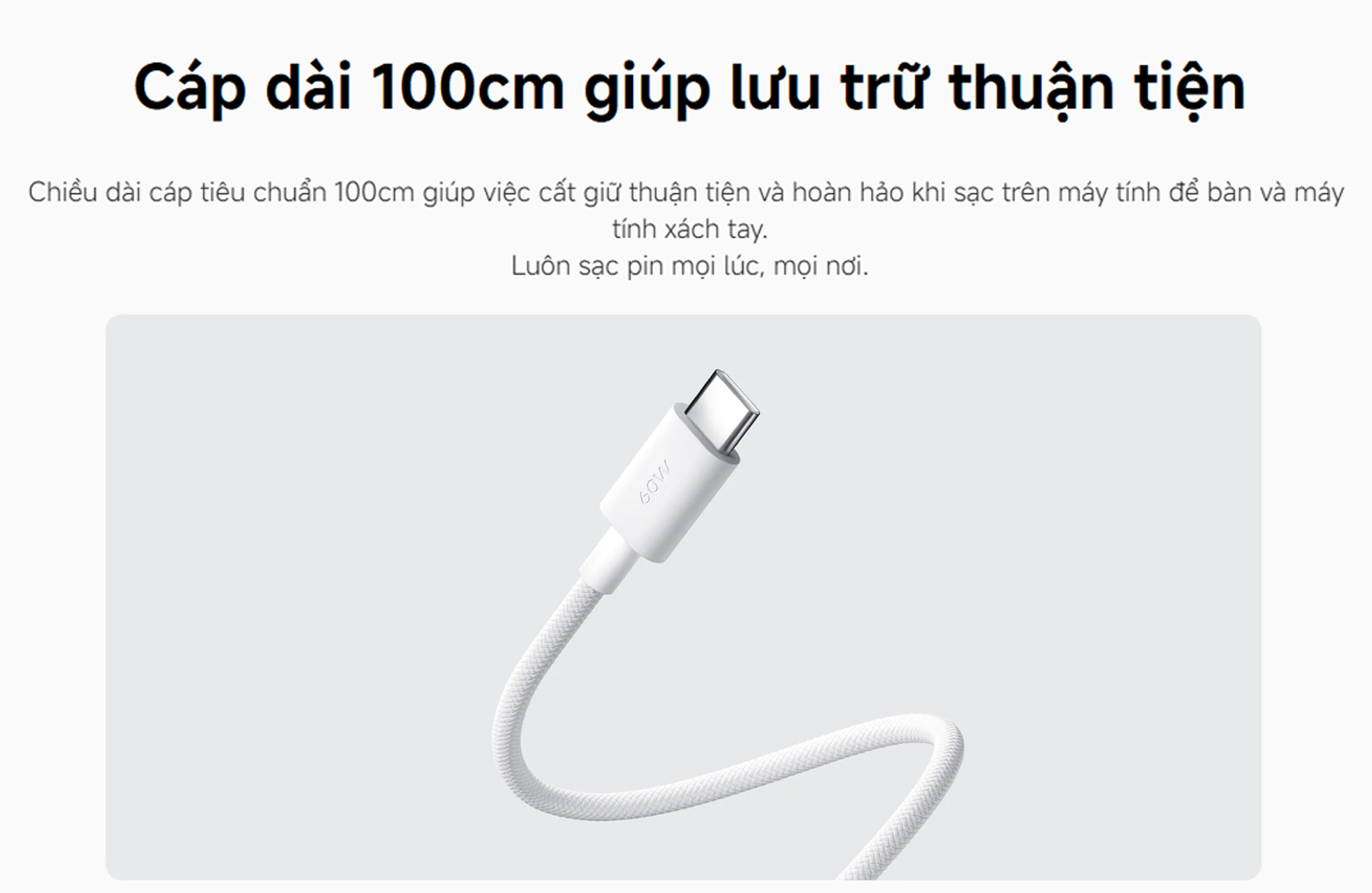 Day cap Xiaomi 3A USB C to USB C ben du dai 1m bigmivn 6
