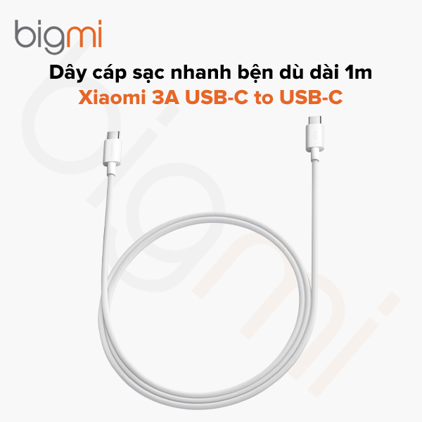 Dây cáp Xiaomi 3A USB-C to USB-C bện dù dài 1m