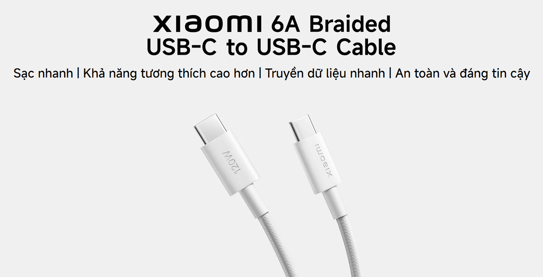 Day cap boc du Xiaomi 6A USB C to USB C dai 2m bigmivn 1 end